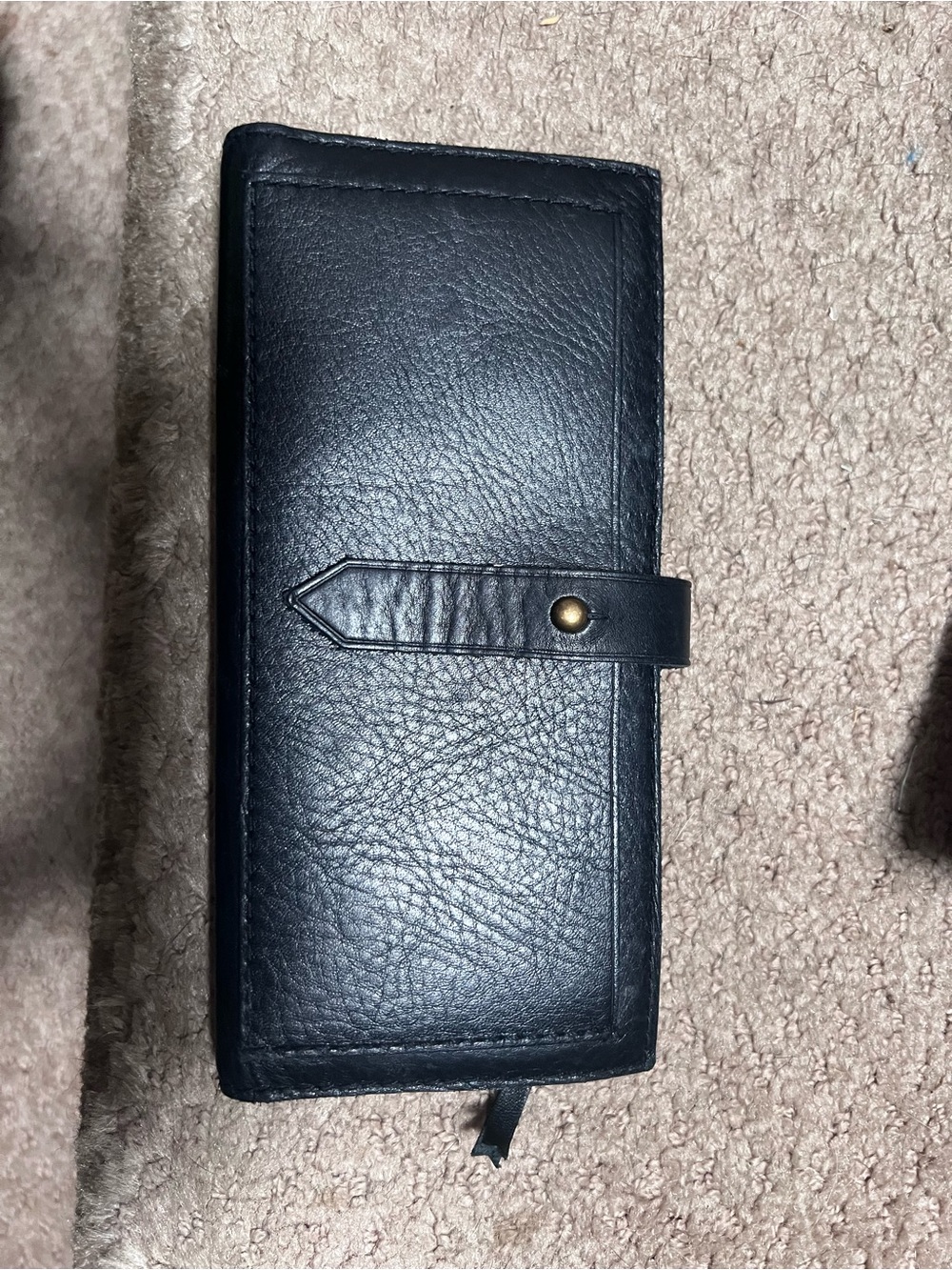 Madewell Black Pebbled Leather Snap Clutch Wallet